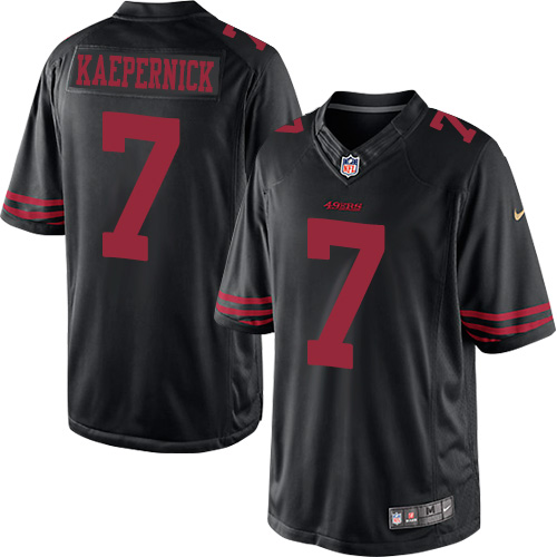 Youth Elite Colin Kaepernick Nike Jersey Black Alternate - #7 NFL San Francisco 49ers